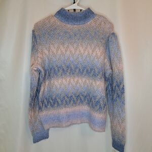 Grace & Karma Elegant Chevron Knit Turtleneck Sweater Womens Large NWT#57